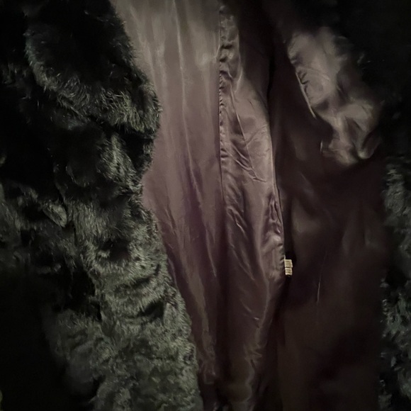 Vtg Gen Paulson Fairmount Olympic Hotel US Rabbit Black Genuine Fur Coat Lux 50s - Picture 10 of 14